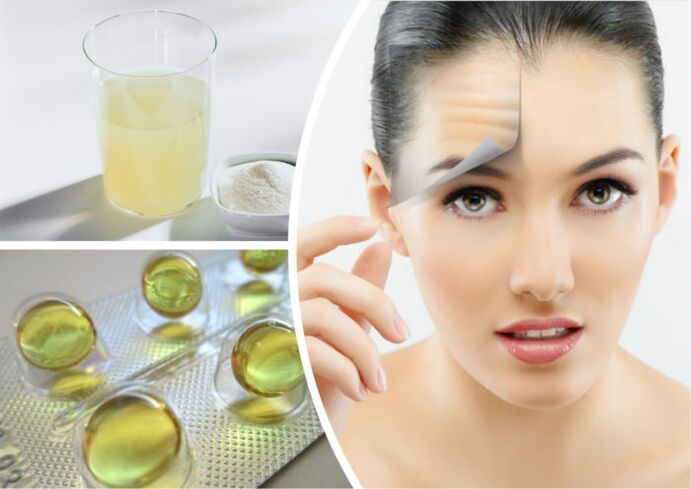 Serum with vitamins to rejuvenate facial skin